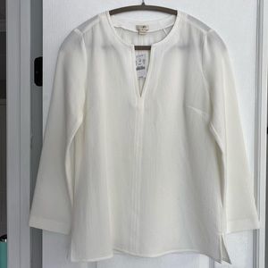 Off-white J. Crew v-neck blouse